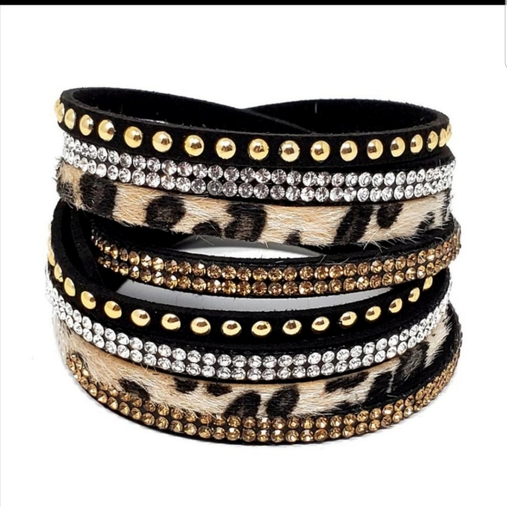 Leopard Print Wrap/Snap Bracelet